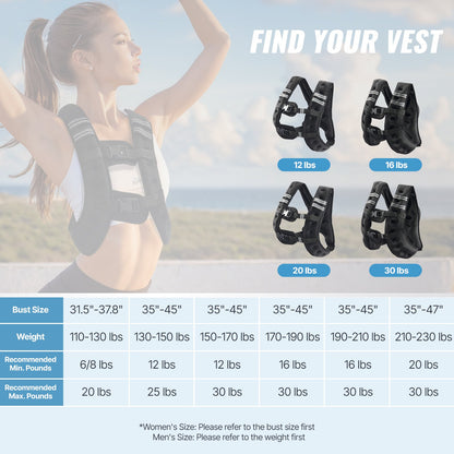 Weighted Vest, 16 lbs Weight Vest with Reflective Stripe, Adjustable Buckle Body Weight Vest for Men Women, Workout Equipment for Strength Training, Running, Jogging, Fitness, and Weight Loss
