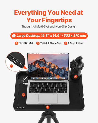 Cykelbord, stationärt hopfällbart justerbart cykeltränings- och löpbandsbord med triangelstöd, halkfritt cykelträningsbord med flera spår och handtag, lämplig för hemmakontorsträning