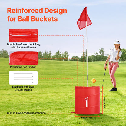 Golfspel för trädgården, golfbana med 6 hål, övningsspel för golf, chipping-spel för familjer, vuxna och barn, bärbart golfspel för utomhusbruk för gräsmatta, gård, camping, park, strand