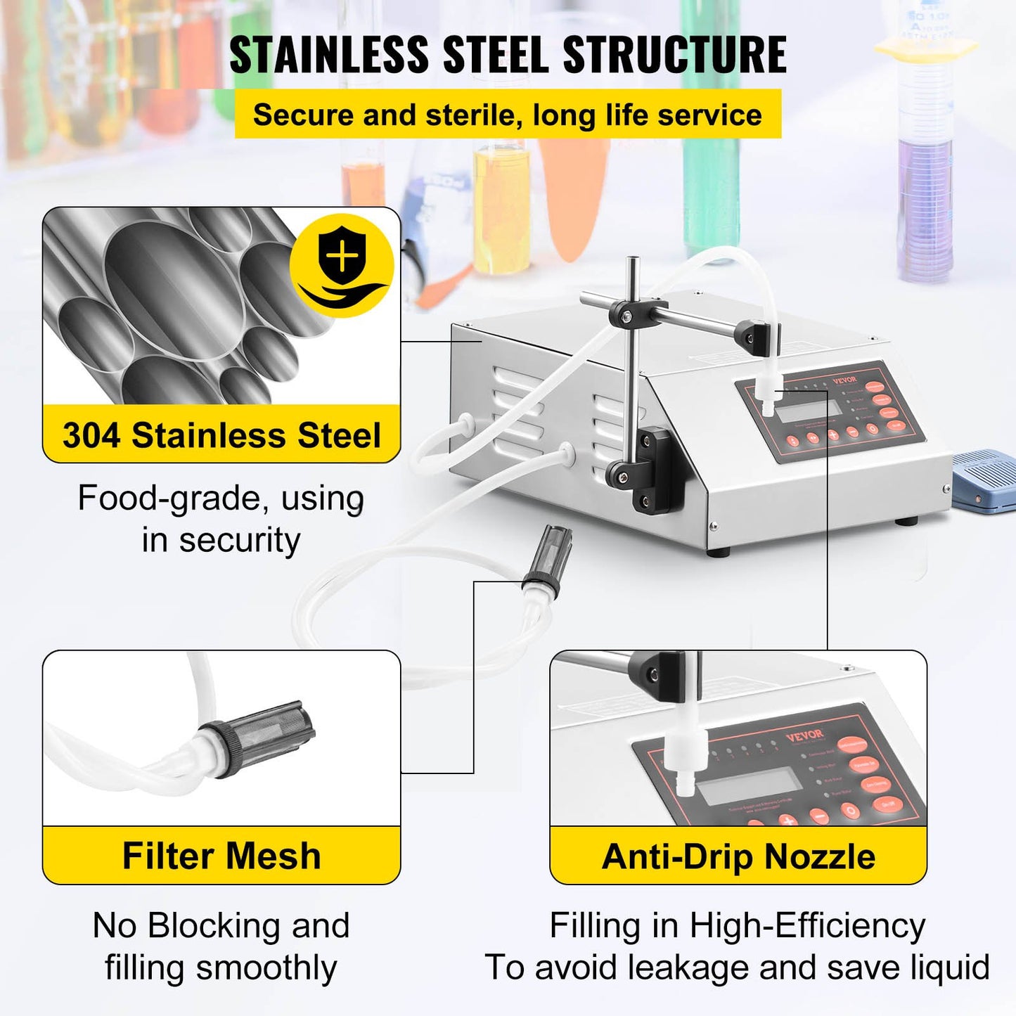 Vätskepåfyllningsmaskin 2-3500ml GFK-160 LCD-skärm Digital styrd pump Vätskepåfyllningsmaskin Automatisk vätskepåfyllningsmaskin