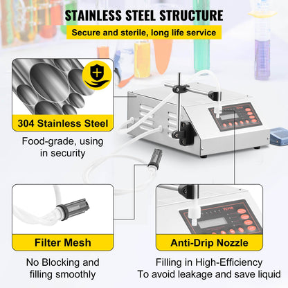 Vätskepåfyllningsmaskin 2-3500ml GFK-160 LCD-skärm Digital styrd pump Vätskepåfyllningsmaskin Automatisk vätskepåfyllningsmaskin