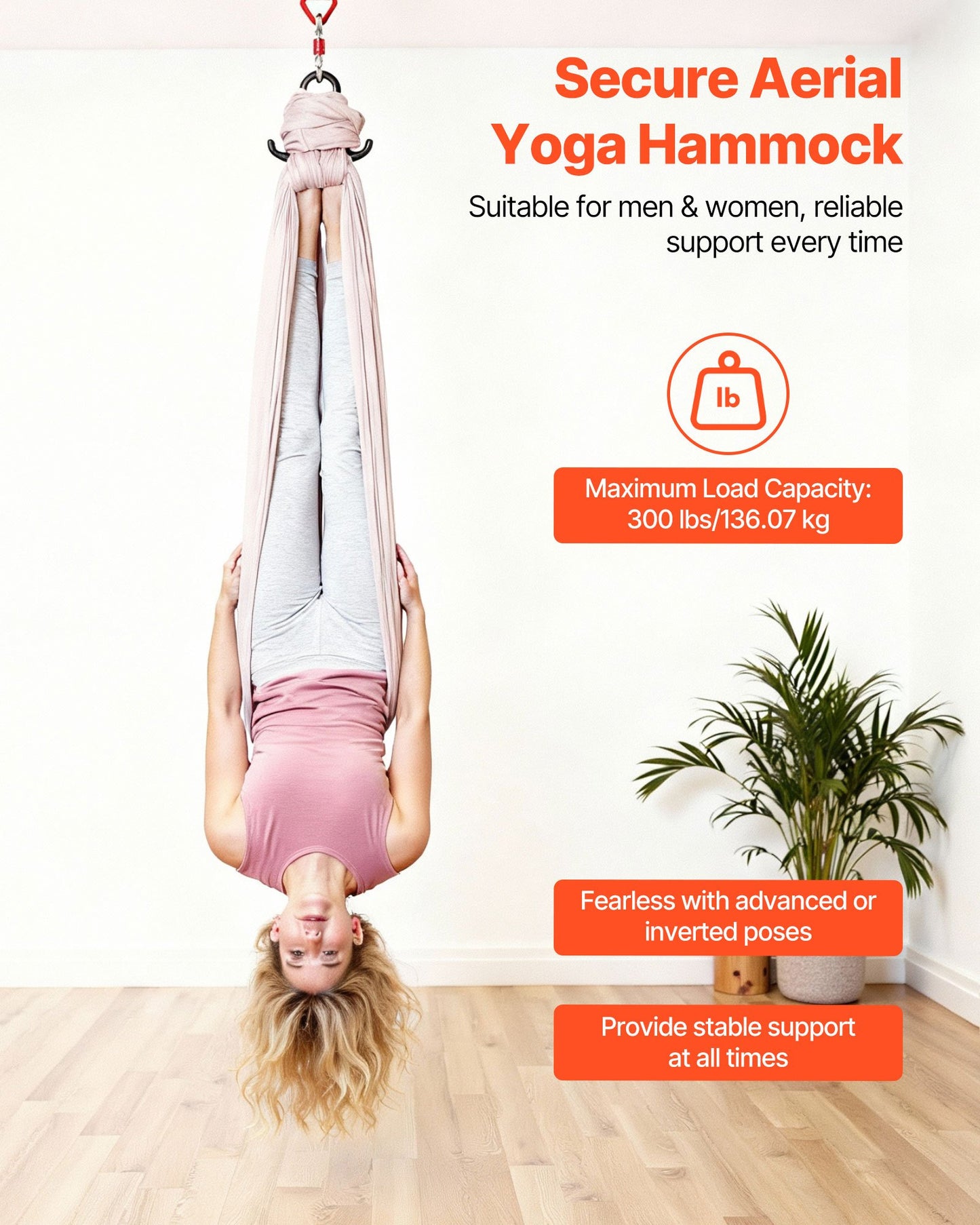 Aerial Yoga Hammock, 136.07 kg Load Aerial Silk, Yoga Swing with Nylon Fabric, PE Zipper Bag for Parent-Child Interaction, Strengthen Muscles & Improve Practice, Hammock and Swing Combo