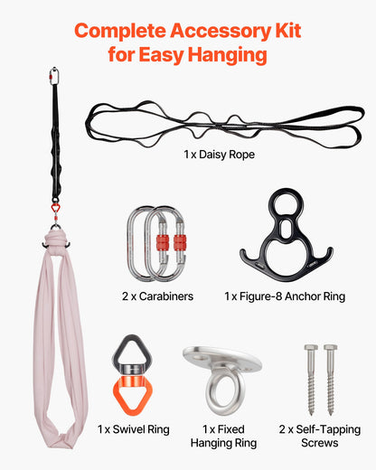 Aerial Yoga Hammock, 136.07 kg Load Aerial Silk, Yoga Swing with Nylon Fabric, PE Zipper Bag for Parent-Child Interaction, Strengthen Muscles & Improve Practice, Hammock and Swing Combo