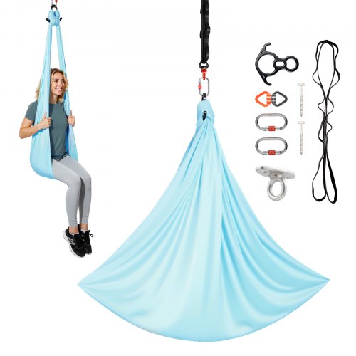 Aerial Yoga Hammock, Maximum 136.07 kg Load Aerial Silk, Yoga Swing with Nylon Fabric, Daisy Rope, PE Zipper Bag, Gymnastics Swings Suitable for Men and Women, Dual-Function Hammock & Swing