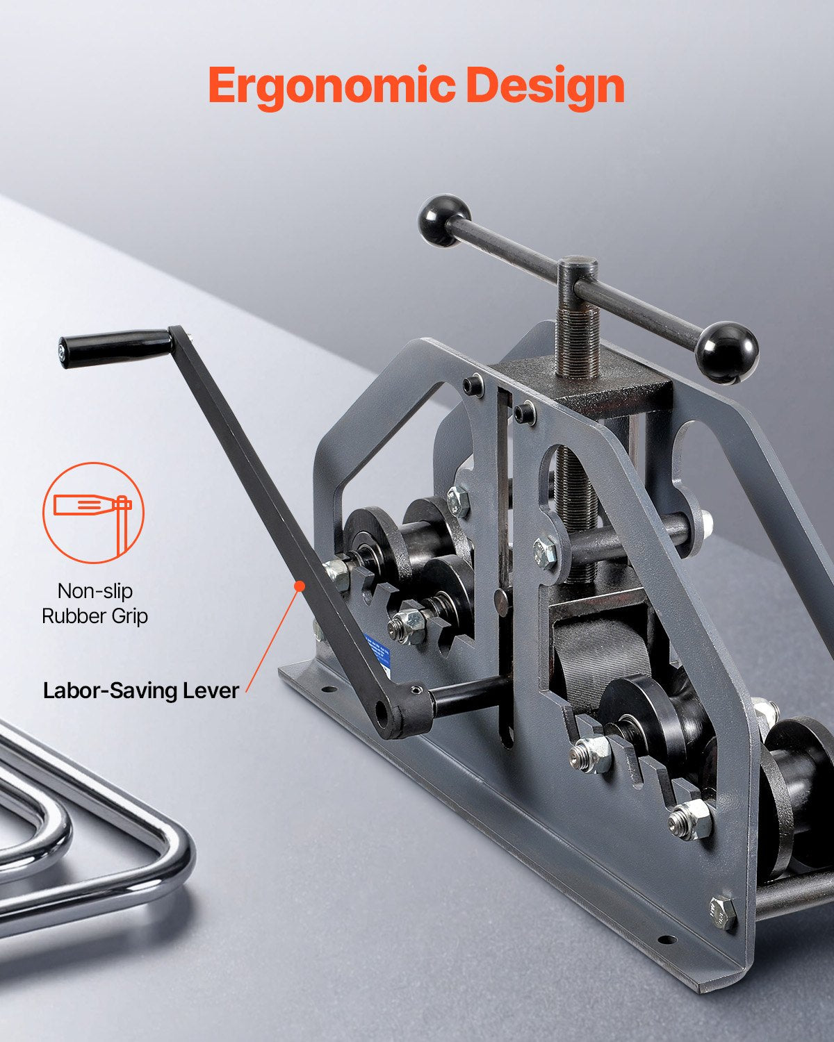 Rörrullbockare, max 1-1/2" manuell rörrullbockare med 6 verktyg, 360° koppar- och aluminiumrörbockningsverktyg för fyrkantiga, runda rör och platt stång, idealisk för HVAC, luftkonditionering och bilreparationer