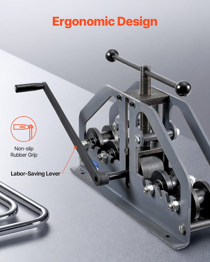 Rörrullbockare, max 1-1/2" manuell rörrullbockare med 6 verktyg, 360° koppar- och aluminiumrörbockningsverktyg för fyrkantiga, runda rör och platt stång, idealisk för HVAC, luftkonditionering och bilreparationer