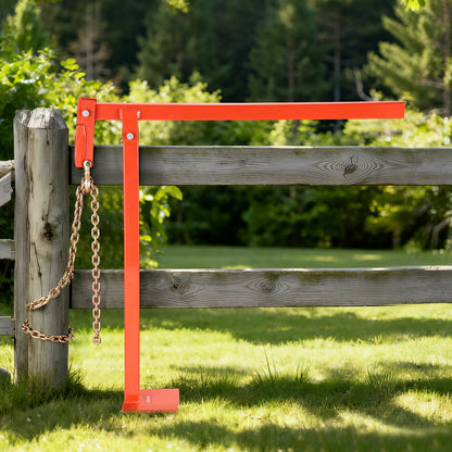 78 cm T Post Puller, Heavy Duty Fence Post Puller with 109.2 cm Lifting Chain, Rust-Resistant Steel, Labor-Saving T-Post Remover Tool for Round Fence Posts, Sign Posts & Tree Stumps