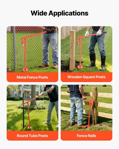 91,4 cm T-stolpsavdragare, kraftig stålstolpsavdragare, 300 kg lastkapacitet, arbetsbesparande T-stolpsborttagare för runda staketstolpar, skyltstolpar och trädstubbar, lyftkedja ingår ej