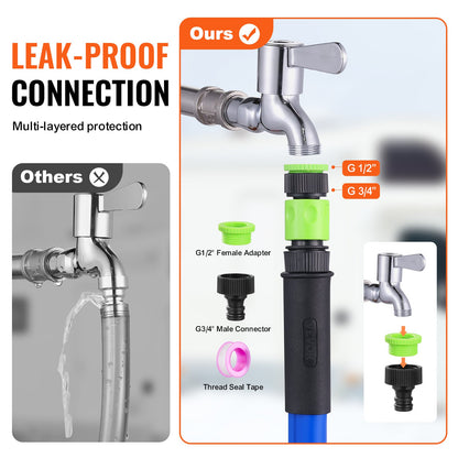 25ft Heated Water Hose for RV, Heated Drinking Water Hose Antifreeze to -45°F, Automatic Self-regulating, 5/8" I.D. with Quick-connect Fitting Set, Lead and BPA Free