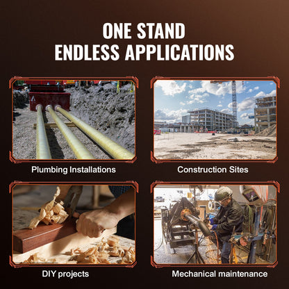 V Head Pipe Stand Adjustable Height 71.1–132.1 cm 2500lbs Pipe Jack Stands Folding Portable High Folding Pipe Stand with V Head Fold A Trailer Jacks