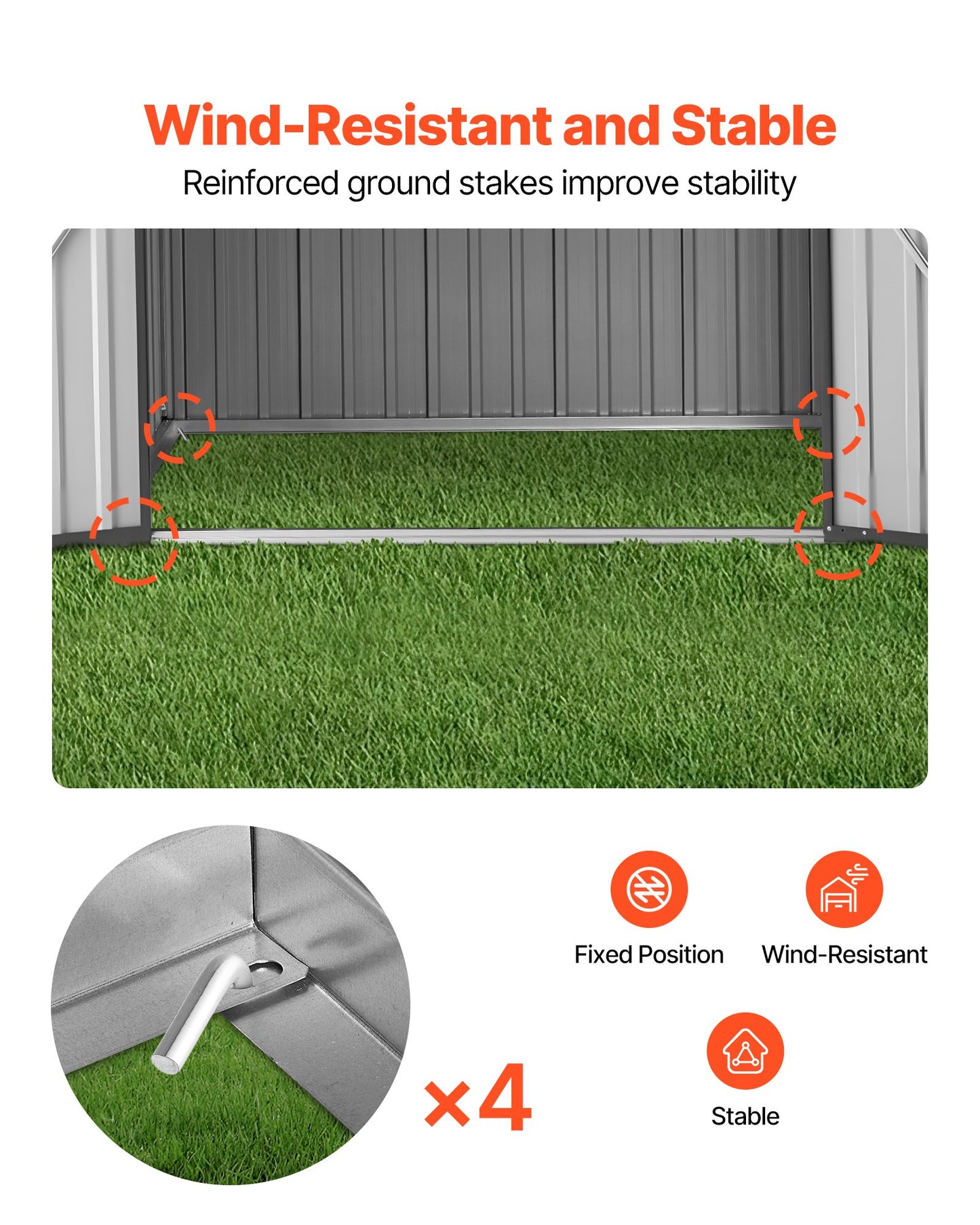 1860 x 1210 x 1841 mm Metal Garden Shed, Outdoor Storage Shed with Lockable Doors & 4 Louver Vents, Peak Roof Metal Sheds Outdoors Storage, Storaged Sheds for Backyard, Garden, Patio