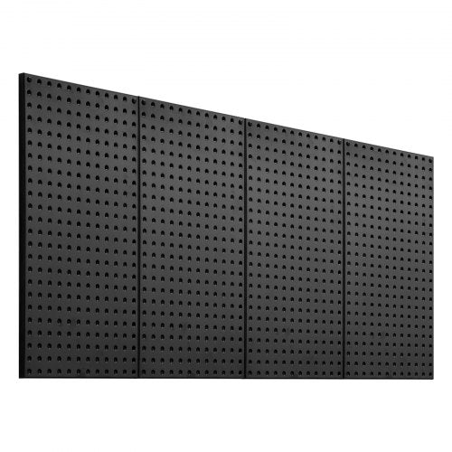 Metallpärlpaneler, 24" x 12" pärlplatta, 4 paneler, kraftig stålpärlplatta väggorganisatör, för vardagsrum garage verktygsförvaring arbetsbänk kontorsorganisation pysselrum kök hem, svart