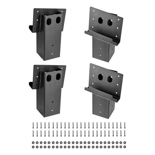 Deer Blind Brackets, Outdoor 3.6x3.6 Platform Bracket, Fit 3.5x3.5 In / 88.9x88.9 mm Lumber, 2204lbs/1000kg Capacity Steel Elevator Brackets for Deer Stand, Hunting Blinds, Shooting Shack, 4 Pcs