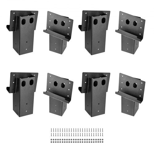 Deer Blind Brackets, Outdoor 3.6x3.6 Platform Bracket, Fit 3.5x3.5 In / 88.9x88.9 mm Lumber, 2204lbs/1000kg Capacity Steel Elevator Brackets for Deer Stand, Hunting Blinds, Shooting Shack, 8 Pcs