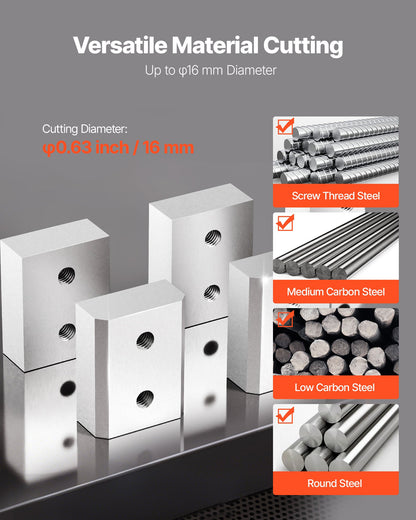 Rebar Cutter Blades, 6 Pcs Replacement Jaw Blades for 5/8Inch 16mm #5 Electric Rebar Cutter, Double-sided, CR12MOV High-Hardness Steel, Fast Efficient with Screws and Spring Washer, Silver