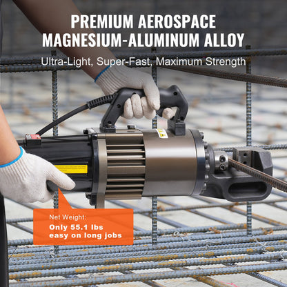 Electric Hydraulic Rebar Cutter, 2300W Portable Rebar Cutter, Cutting up to 1.26 Inch (5-32mm) Rebar within 4.5 Seconds, High Power Steel Rebar Cutter with Oil Can Rich Accessories,Black RC-32