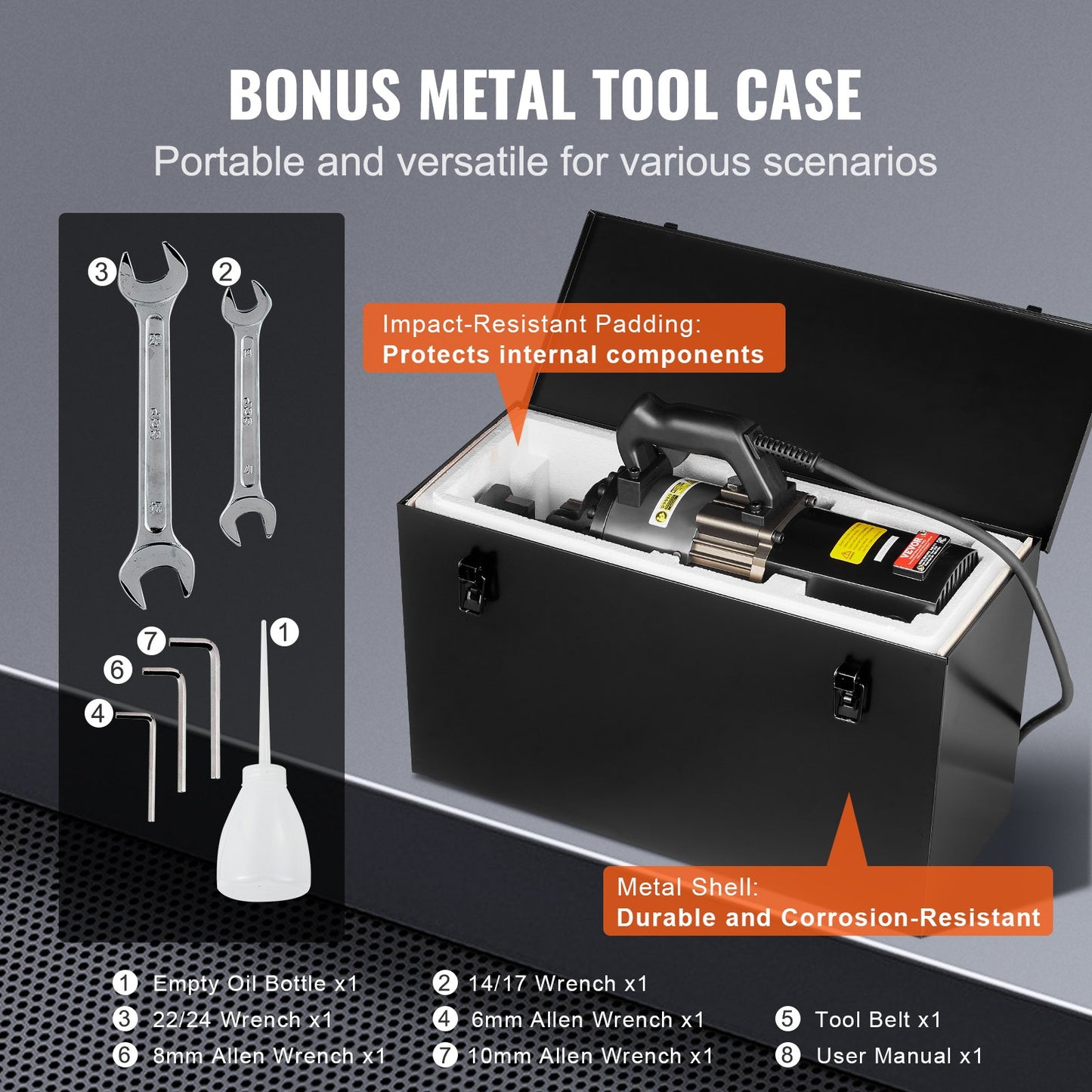 Electric Hydraulic Rebar Cutter, 2000W Portable Rebar Cutter, Cutting up to 1 Inch #8 4-25mm Rebar within 3.5 Seconds, High Power Steel Rebar Cutter with Oil Can Rich Accessories,Black RC-25