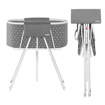 Bärbart hundbadkar, upphöjd och hopfällbart, platsbesparande husdjursduschstation med effektiv dränering, badkar för tvätt och pälsvård av små och medelstora hundar och katter inomhus och utomhus, grå