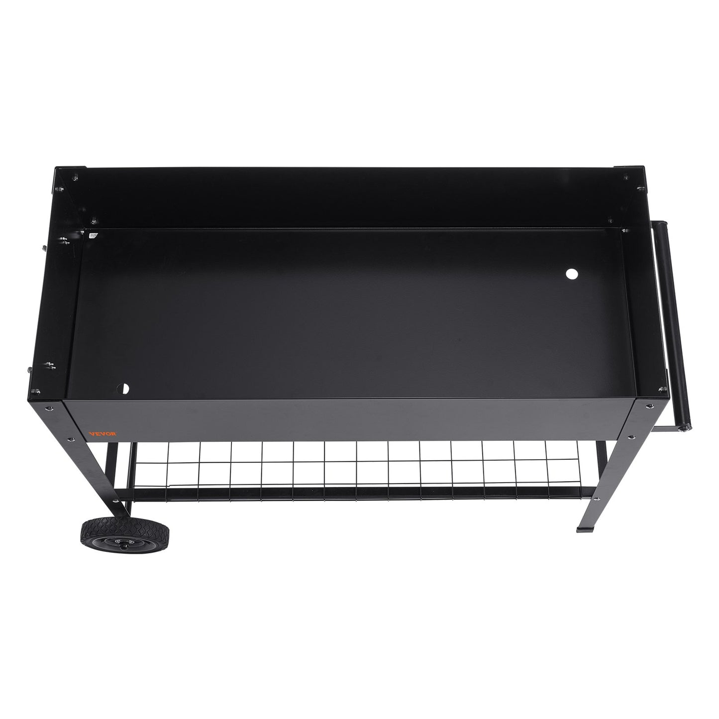 Upphöjd trädgårdsbädd, 102 x 49 x 89 cm galvaniserad metallplanteringslåda, upphöjda utomhusplanteringslådor med ben, för odling av blommor/grönsaker/örter i trädgården/uteplatsen/balkongen, svart