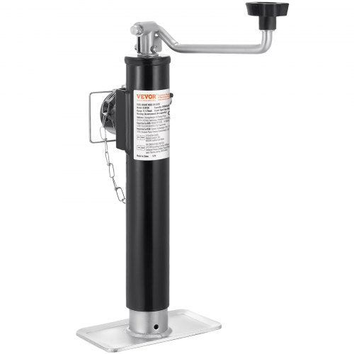 Trailer Jack, 2000 lbs Dynamic Load Capacity, Weld-on Pipe-Mount Swivel Trailer Jack, 10" Lift Trailer Jack Stand with Handle for RV Trailer, Horse Trailer, Utility Trailer, and Yacht Trailer