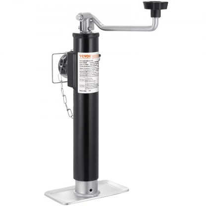 Trailer Jack, 2000 lbs Dynamic Load Capacity, Weld-on Pipe-Mount Swivel Trailer Jack, 10" Lift Trailer Jack Stand with Handle for RV Trailer, Horse Trailer, Utility Trailer, and Yacht Trailer