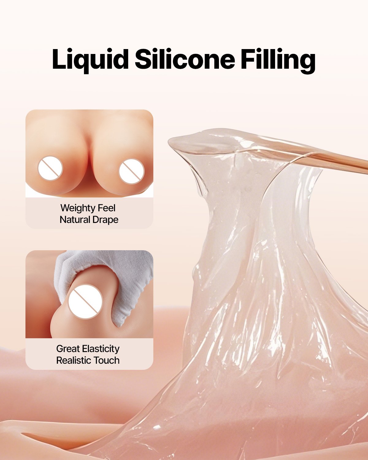 Silicone Breastplate, E-Cup High Neckline Fake Breasts for Crossdressers, Realistic Silicone-Filled Fake Boobs Breast Forms for Transgender Cosplay Drag Queen, Ivory