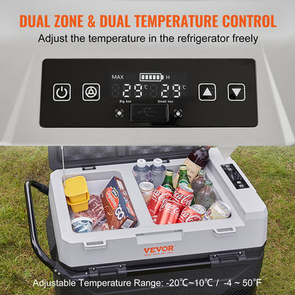 Portable Car Refrigerator Freezer Compressor 40Qt Dual Zone for Car Home
