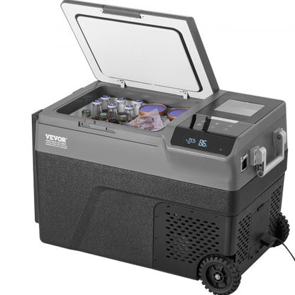 Portable Car Refrigerator, with Ice Making Function, 12 Volt Car Refrigerator Fridge, 35 L Single Zone Portable Freezer, -4℉-68℉ Adjustable Temperature, with Casters for Camping, Car, RV