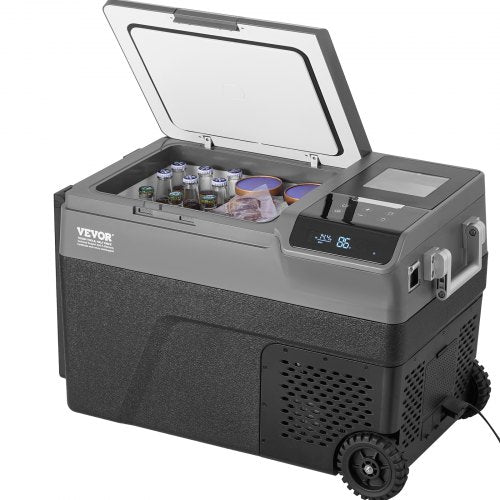 Portable Car Refrigerator, with Ice Making Function, 12 Volt Car Refrigerator Fridge, 35 L Single Zone Portable Freezer, -4℉-68℉ Adjustable Temperature, with Casters for Camping, Car, RV