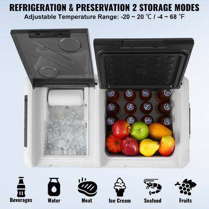 Portable Car Refrigerator, with Ice Making Function, 12 Volt Car Refrigerator Fridge, 36 L Single Zone Portable Freezer, -4℉-68℉ Adjustable Temperature, Compressor Cooler for Camping, Car, RV