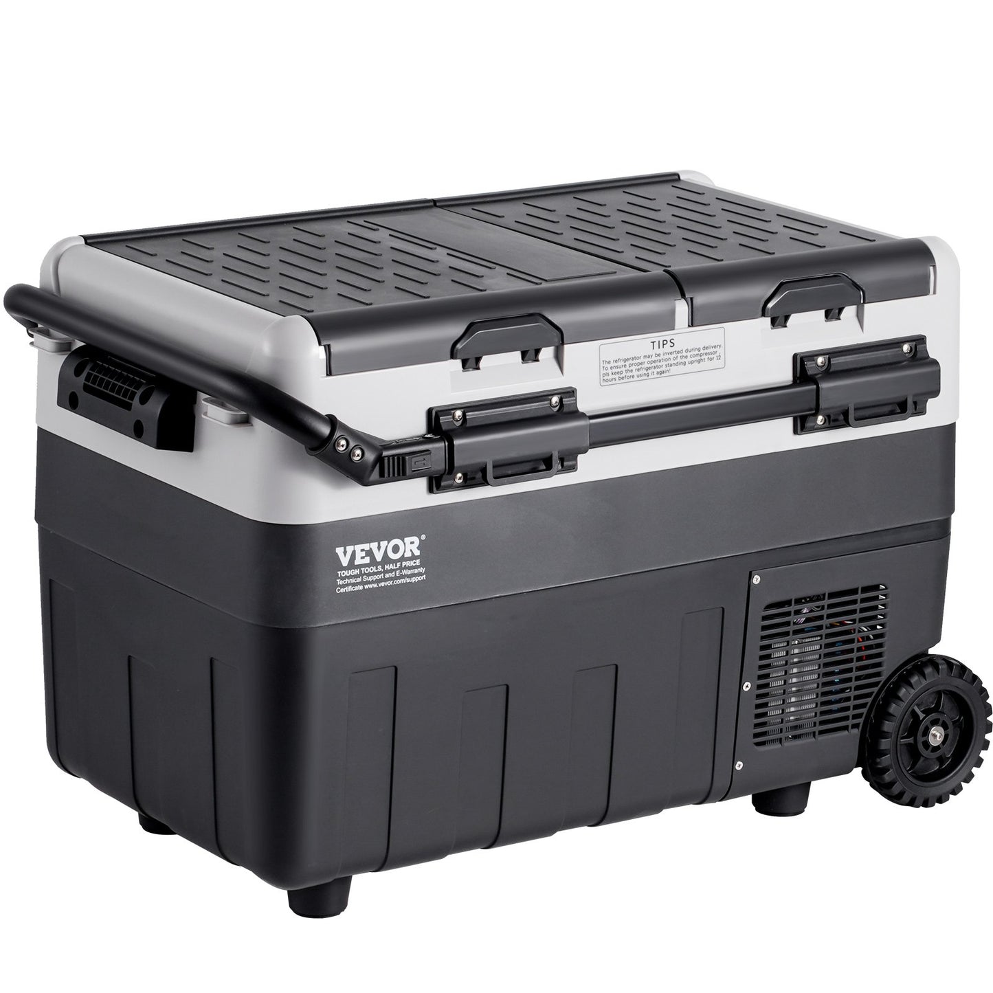 Bärbart bilkylskåp, 12 volts bilkylskåp, 40 l / 42,3 qt bärbar frys med dubbla zoner, -4℉-68℉ justerbar temperatur, kompressorkylare för hem, utomhus, camping, husbil, bil