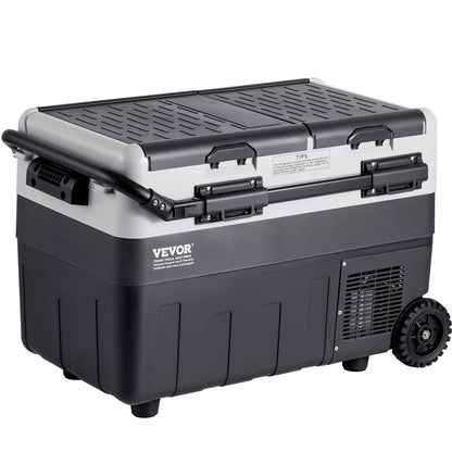 Bärbart bilkylskåp, 12 volts bilkylskåp, 40 l / 42,3 qt bärbar frys med dubbla zoner, -4℉-68℉ justerbar temperatur, kompressorkylare för hem, utomhus, camping, husbil, bil