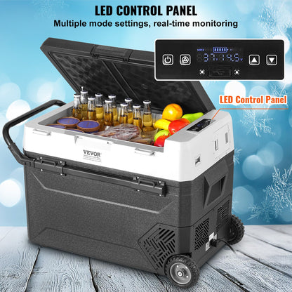 Portable Car Refrigerator, 12 Volt Car Refrigerator Fridge, 60 L / 63.4 QT Single Zone Portable Freezer, -4℉-68℉ Adjustable Temperature, Compressor Cooler for Home, Outdoor, Camping, RV, Car