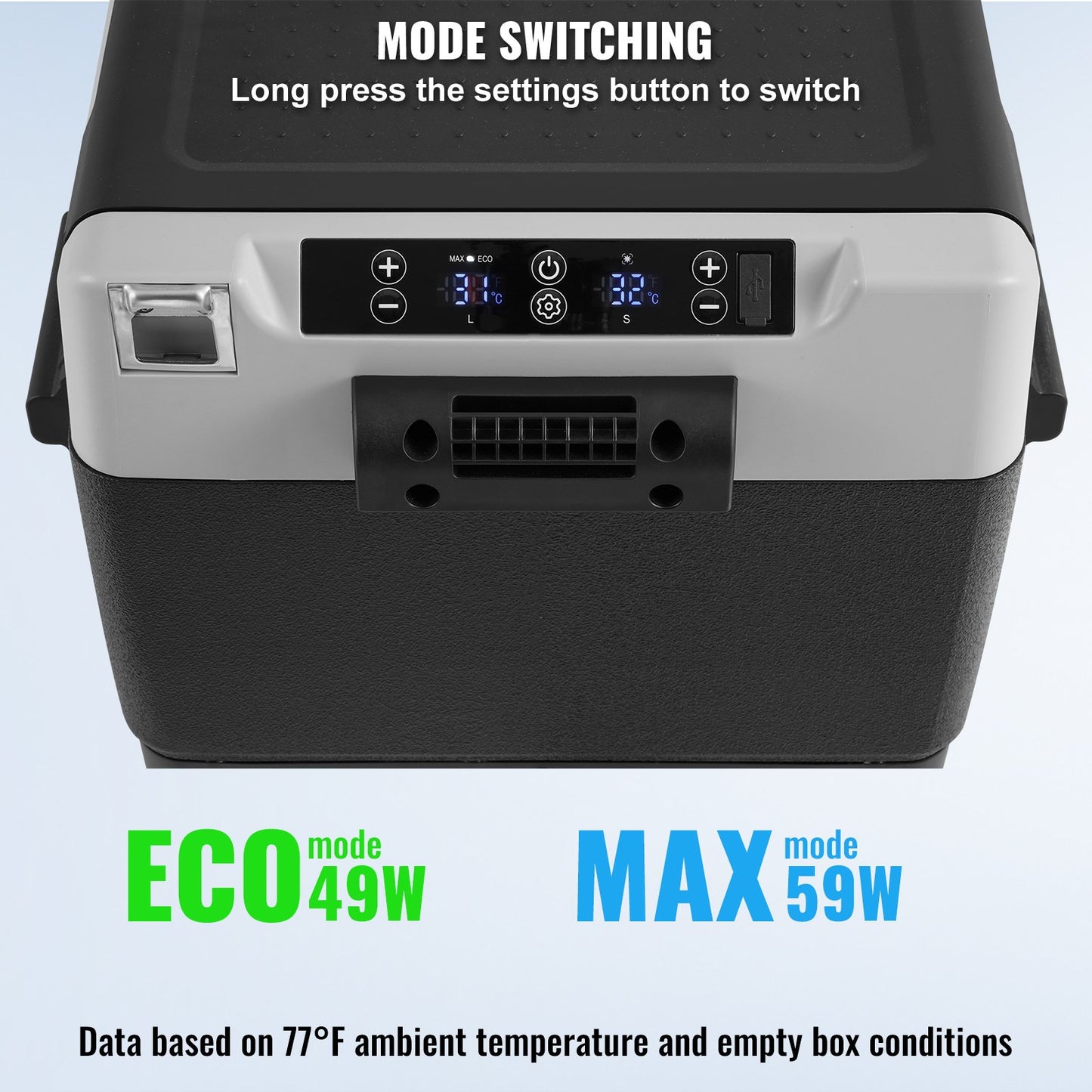 Portable Car Refrigerator, 12 Volt Car Refrigerator Fridge, 60 L / 63.4 QT Single Zone Portable Freezer, -4℉-68℉ Adjustable Temperature, Compressor Cooler for Home, Outdoor, Camping, RV, Car