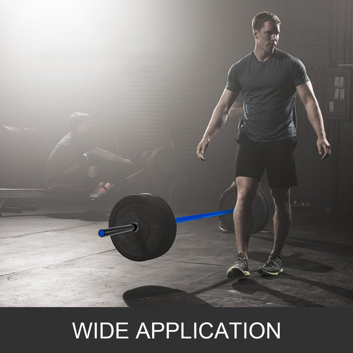 2m skivstång blå 15kg tyngdlyftningsstång träning fitness övning bänkpressstång för tyngdlyftningsstång viktstång bänklyft knäböj med spännen och klämmor