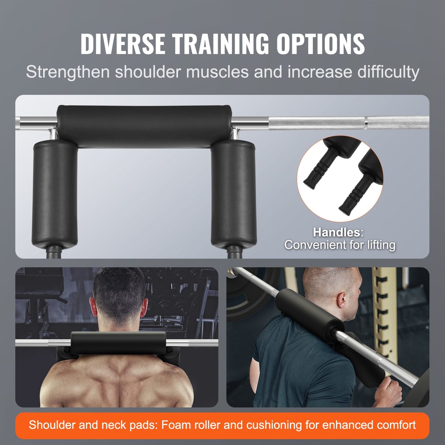 Safety Squat Bar, 700 LBS Fitness Squat Bar, Safety Squat Bar Attachment with Shoulder and Arm Pads, 28mm Diameter Weight Bar, Ideal for Front Squats, Lunges, Rehab, Physical Therapy