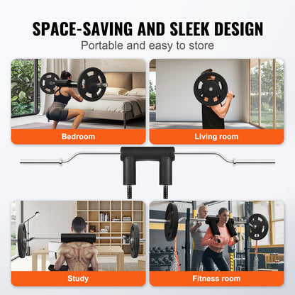 Säker knäböjsstång, 1 500 pund fitnessknäböjsstång, säkerhetsfäste för knäböj med axel- och armstöd, viktstång med 32 mm diameter, idealisk för knäböj framtill, utfall, rehabilitering, sjukgymnastik