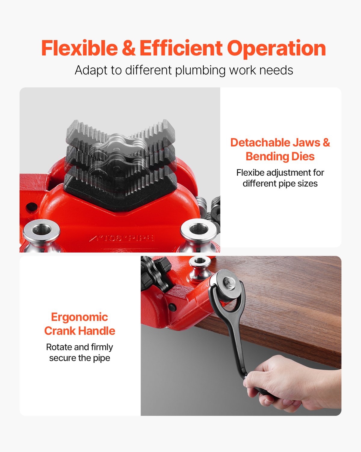 Kraftigt rörkedjeskruvstycke, 1/4" - 6" rörkapacitet, 28" robust kedja och gjutjärnsbas, rörklämning av industriell kvalitet för VVS, bilreparationer, metallbearbetning