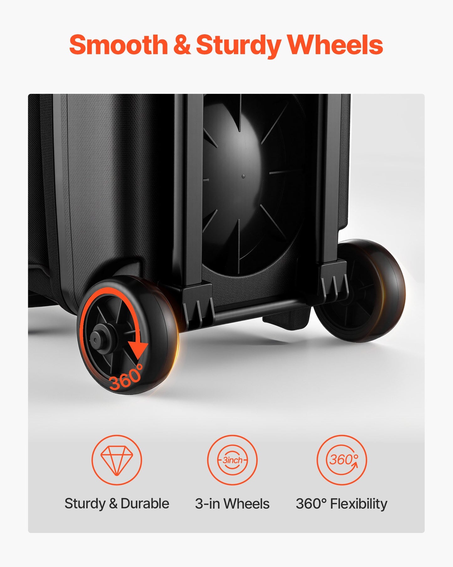 Bowlingväska, bowlingväska för 3 bollar med dubbel hjul, separat fack för skor (upp till US-storlek 16) och extra stor tillbehörsficka, utdragbart handtag som kan förlängas till 1050 mm