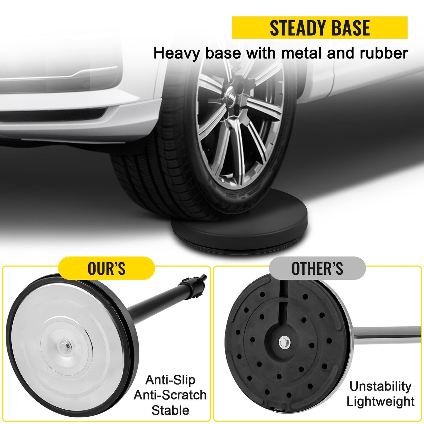 Crowd Control Stanchion, Set of 8 Pieces Stanchion Set, Stanchion Set with 6.6 ft/2 m Black Retractable Belt, Black Crowd Control Barrier with Concrete and Metal Base – Easy Connect Assembly