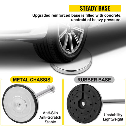 Crowd Control Stanchion, Set of 2 Pieces Stanchion Set, Stanchion Set with 5 ft/1.5 m Black Velvet Rope, Silver Crowd Control Barrier with Sturdy Concrete and Metal Base - Easy Connect Assembly