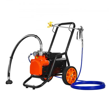 Diaphragm Airless Paint Sprayer, 1700 W Efficiency Cart Airless Paint Sprayer, 3000 psi High Pressure Paint Airless Sprayer, with Extension Bar, for Home Interior and Exterior Spraying