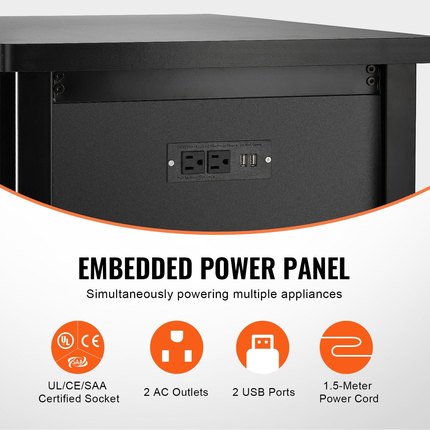 Akvariestativ, 240 liters akvariestativ, 132 x 59 x 81 cm stål- och MDF-sköldpaddsstativ, 280 kg lastkapacitet, reptilakvariestativ med förvaringsskåp och inbyggd strömpanel, svart