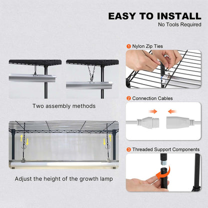Plant Stand with Grow Light, 4 Tiers, 180W Indoor Grow Light Shelf 3 Spectrum Lights Modes Metal Plant Shelf with Timer Garden Plant Grow Rack for Seed Starting 35.4" L x 13.8" W x 59.1" H