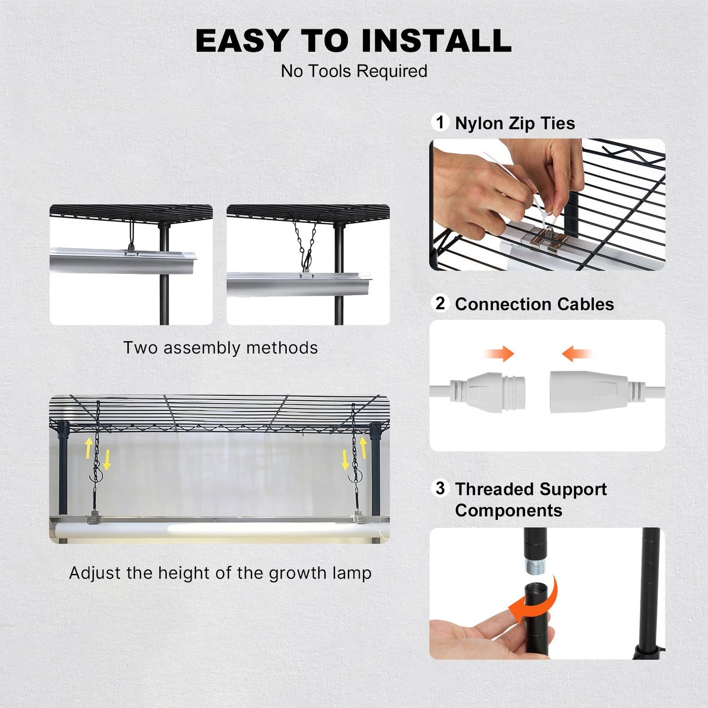 Plant Stand with Grow Light, 6 Tiers, 192W DIY Metal Plant Shelf with Grow Lamp, Indoor Grow Light Shelf with Adjustable Rack & Wheels for Seed Starting Germination 29.5" L x 13.8" W x 70.9" H