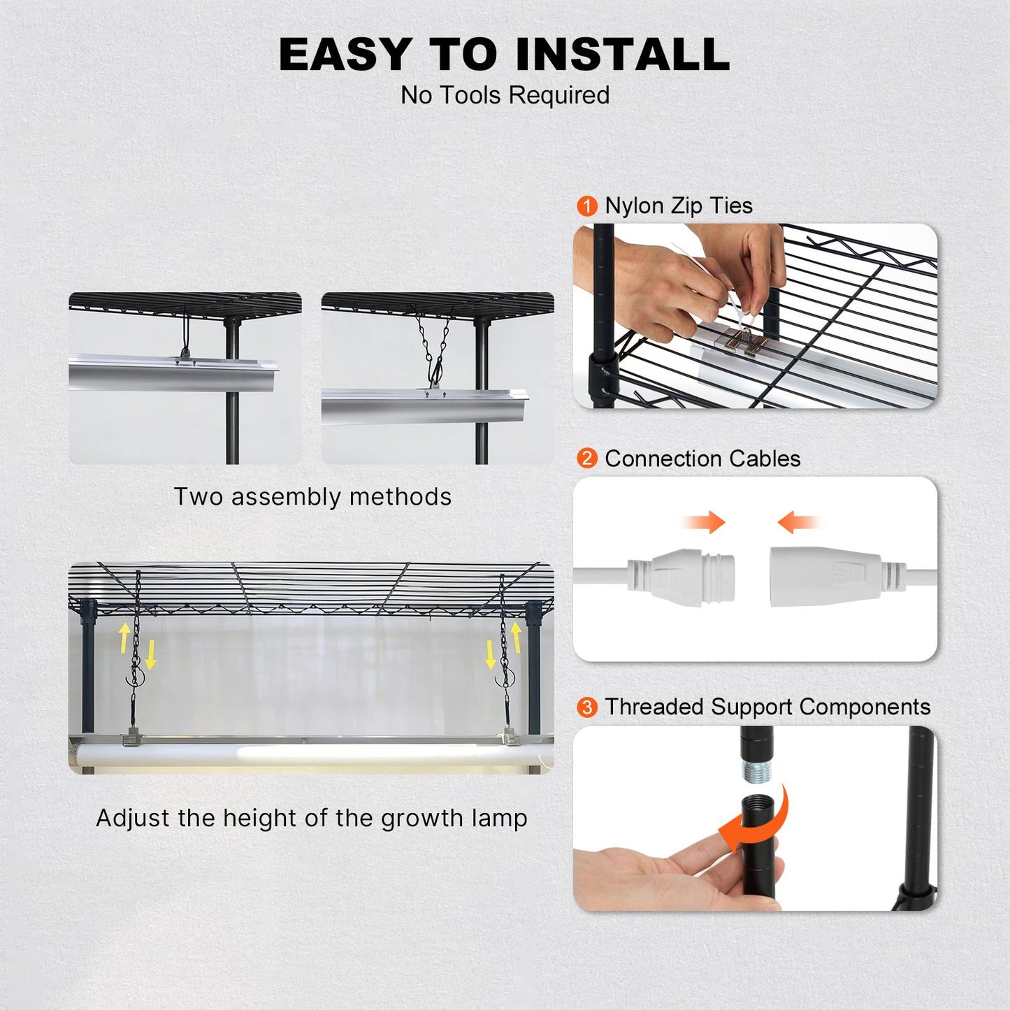Plant Stand with Grow Light, 6 Tiers, 150W Indoor Grow Light Shelf 3 Spectrum Lights Modes Metal Plant Shelf with Timer Garden Plant Grow Rack for Seed Starting 35.4" L x 13.8" W x 70.9" H