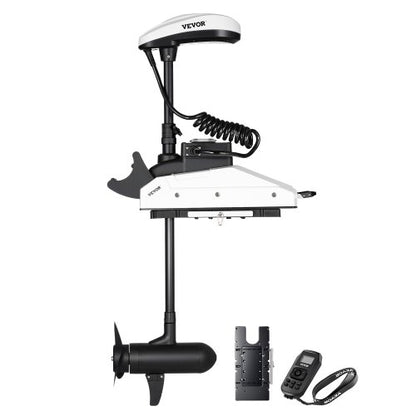 Electric Trolling Motor, 55lbs Thrust with GPS, 10-Speed Bow Mounted Saltwater Outboard Boat Motor with Remote Control & LCD Battery Indicator, for Kayaks, Fishing Boats, 36-Inch Shaft