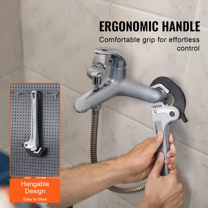 Rörtång, 14" rak rörtång i aluminium, automatisk käftjustering, justerbar rörmokeri, lätt att bära, ergonomiskt handtag, upphängbar design, för vattenrör, bilreparationer