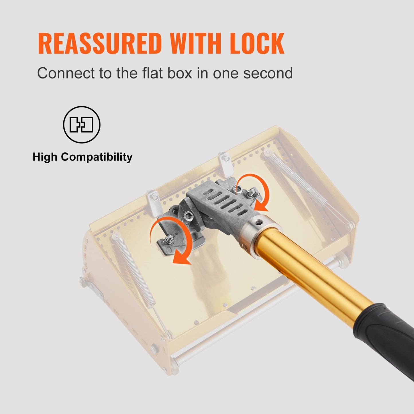 Platt lådhandtag för gipsskivor, 101,6-1950,7 cm, förlängningshandtag i anodiserad aluminium, justerbart i 5 sektioner, halkfritt grepp och 360° målning för gipsskivor, väggskivor och gipsskivor