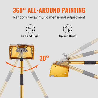 Platt lådhandtag för gipsskivor, 101,6-1950,7 cm, förlängningshandtag i anodiserad aluminium, justerbart i 5 sektioner, halkfritt grepp och 360° målning för gipsskivor, väggskivor och gipsskivor